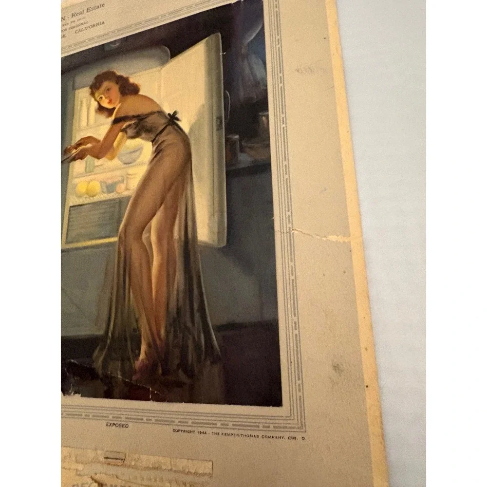 1945 December Calendar Pinup Girl Art Jack Deleon RealEstate Lakewood California